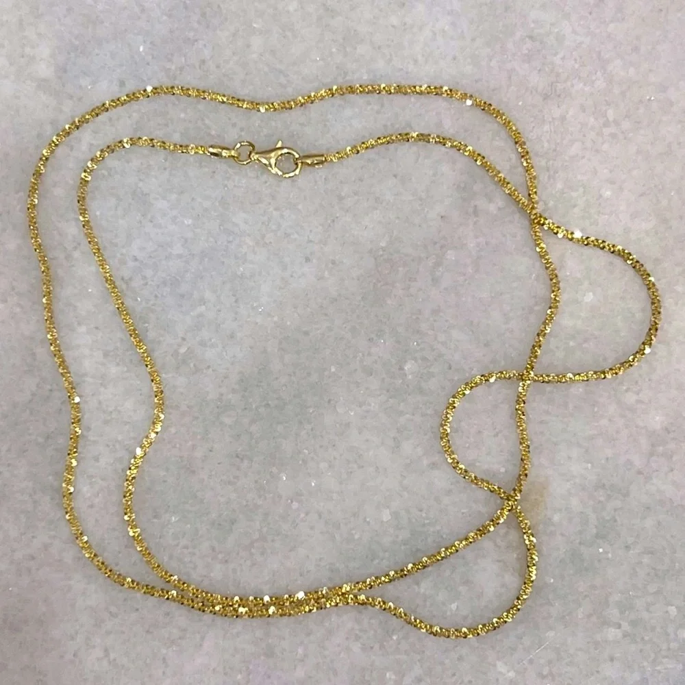 14K YG Sterling Silver 24” Italian Sparkle Chain